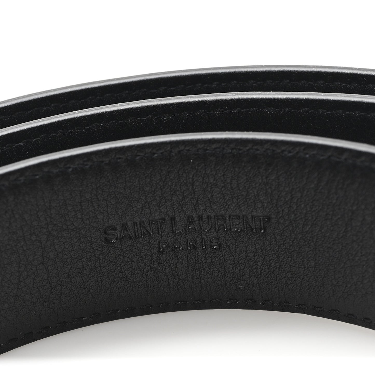 Grained Calfskin Monogram Cassandre Square Buckle Belt 90 36 Black