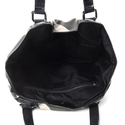 Burberry Nylon Beat Check Victoria Tote Black 5 of 11