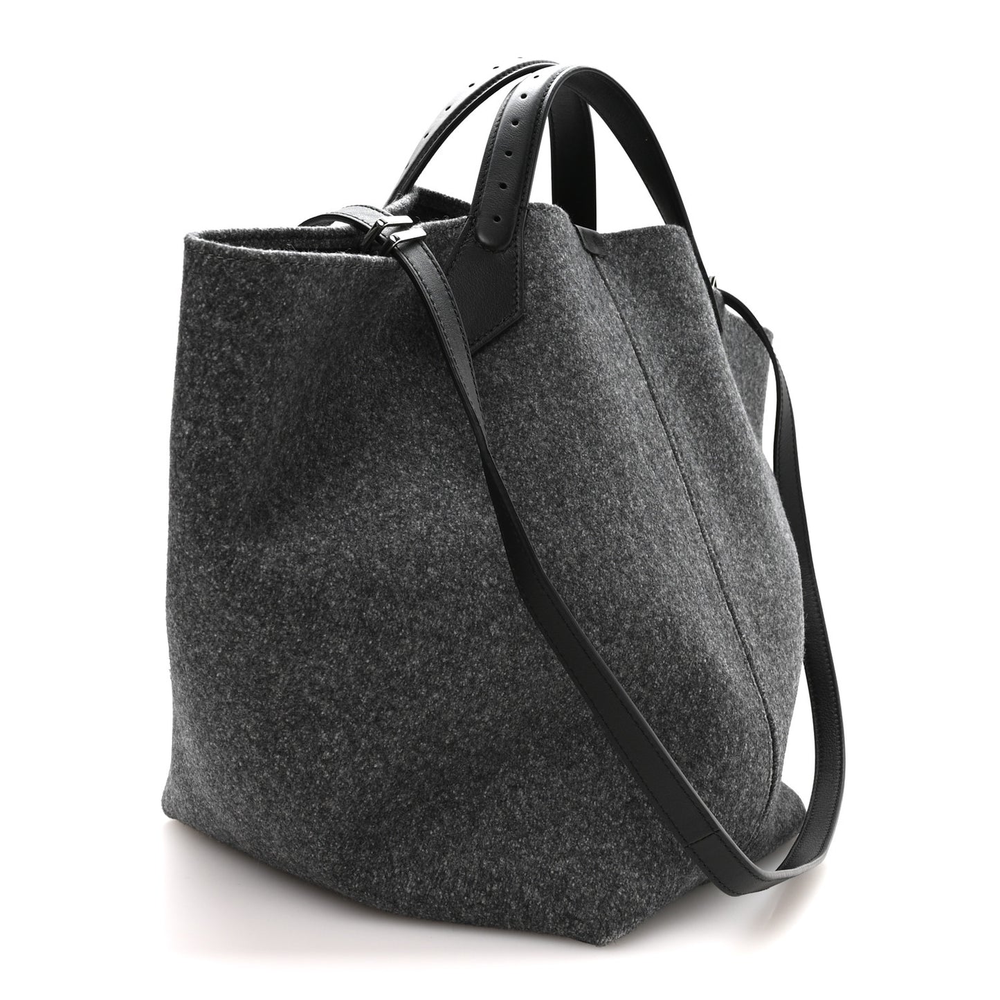 Melange Felted Wool Large Chelsea Tote Grey