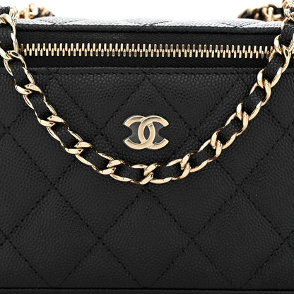 Chanel Caviar Quilted Small Vanity Case With Chain Black 8 of 11