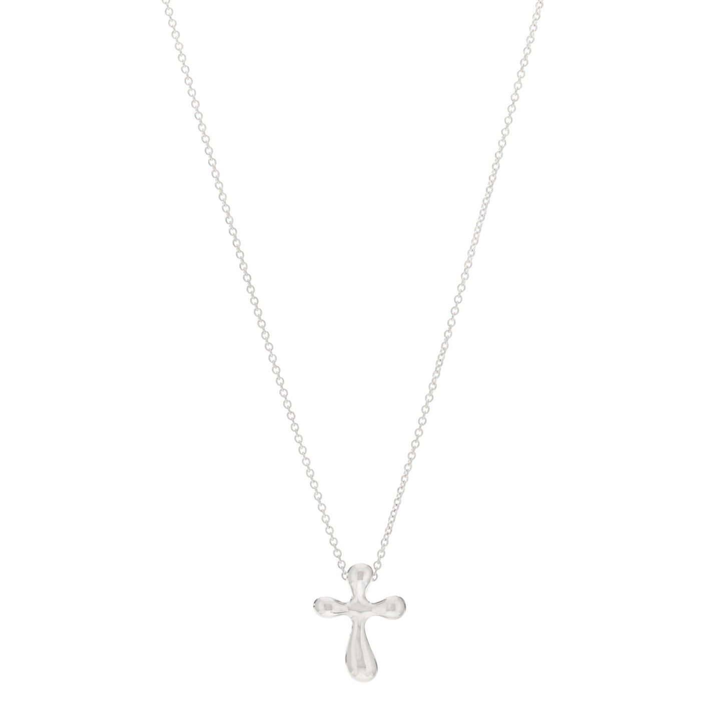 Sterling Silver 12mm Elsa Peretti Cross Pendant Necklace