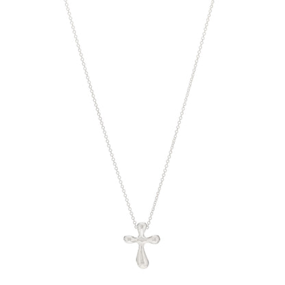 Tiffany Sterling Silver 12mm Elsa Peretti Cross Pendant Necklace 1 of 4
