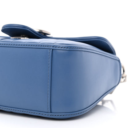 Gucci Calfskin Matelasse Aria Mini GG Marmont Top Handle Shoulder Bag Clear Blue 9 of 9