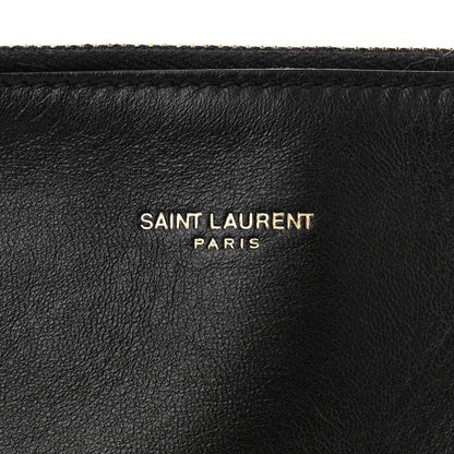 Saint Laurent Lambskin Medium Heart Studded Riva Bucket Bag Black 7 of 11