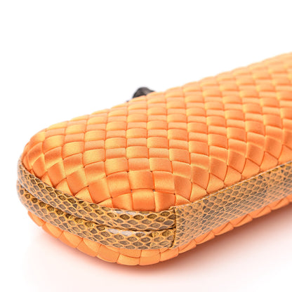 Bottega Veneta Satin Intreccio Impero Ayers Stretch Knot Clutch Orange 8 of 9