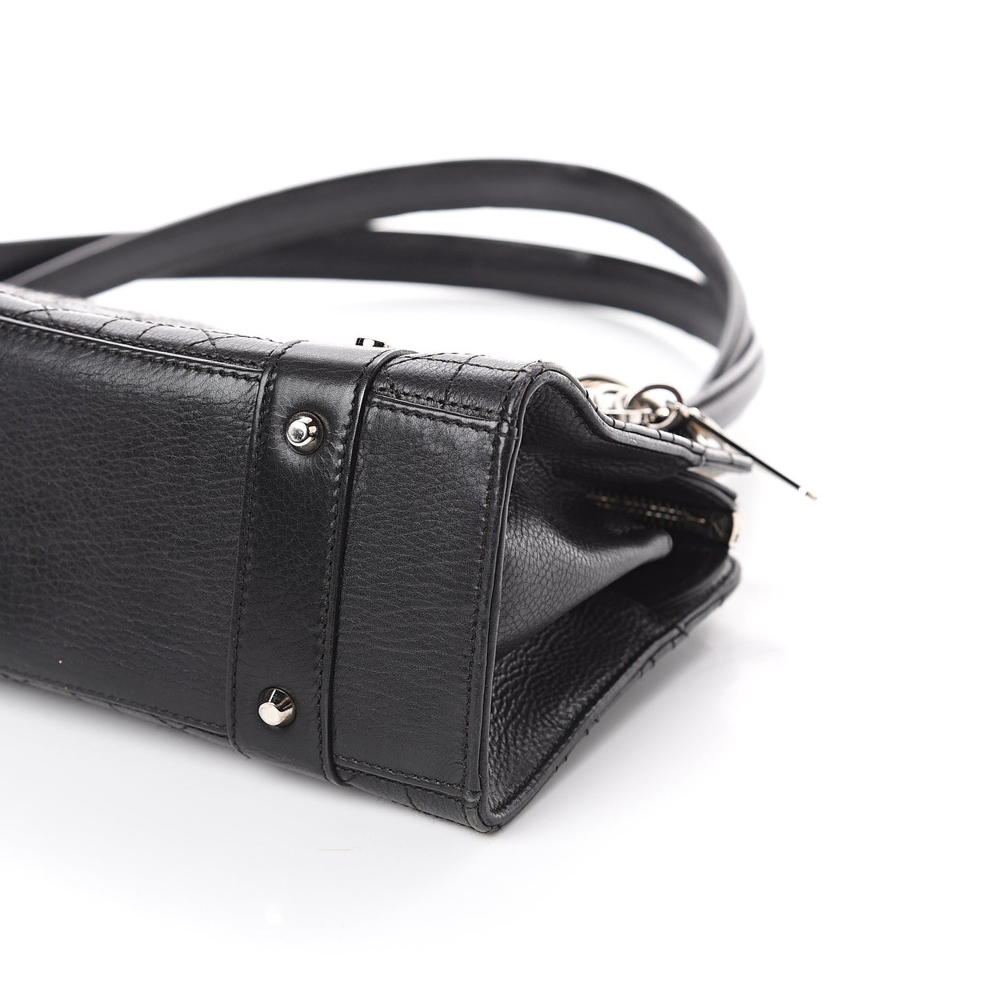 Calfskin Cannage Stitched East West Lady Dior Black