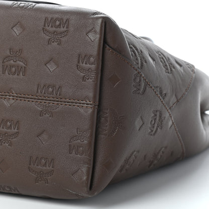 MCM Calfskin Ottomar Monogram Medium Klara Hobo Chestnut 8 of 10