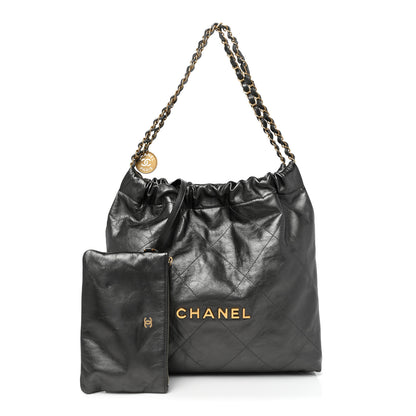 Chanel Shiny Calfskin Quilted Small Chanel 22 Grey 1 of 8