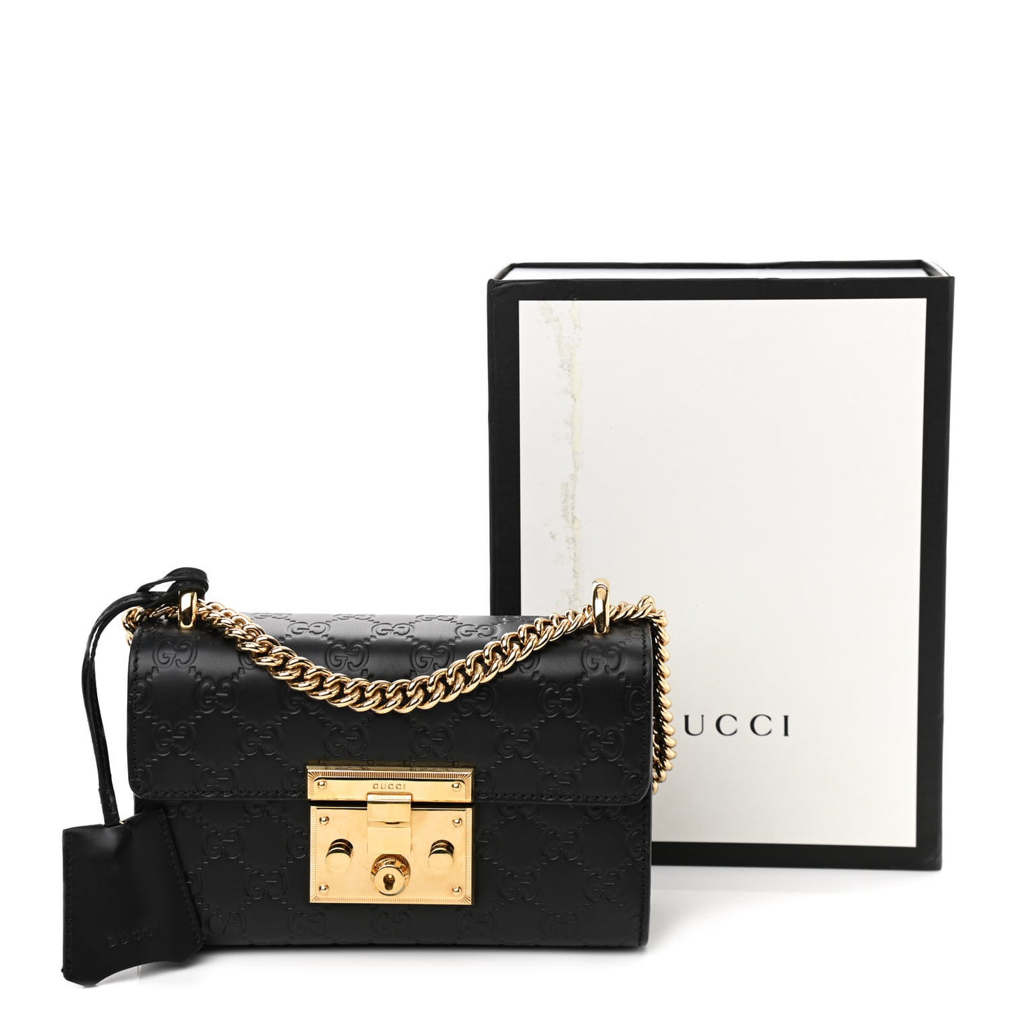 Guccissima Small Padlock Shoulder Bag Black