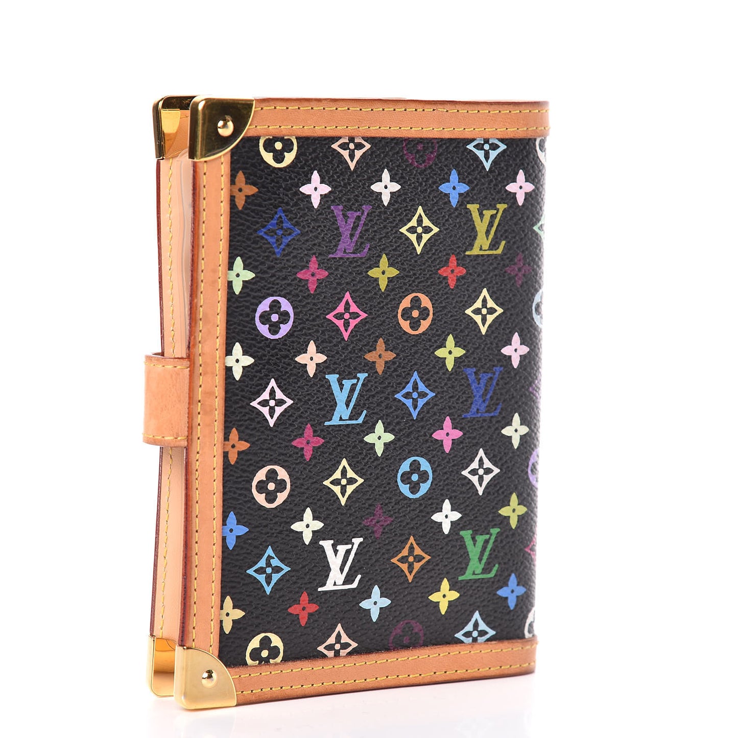 Monogram Multicolor Small Ring Agenda Cover Black