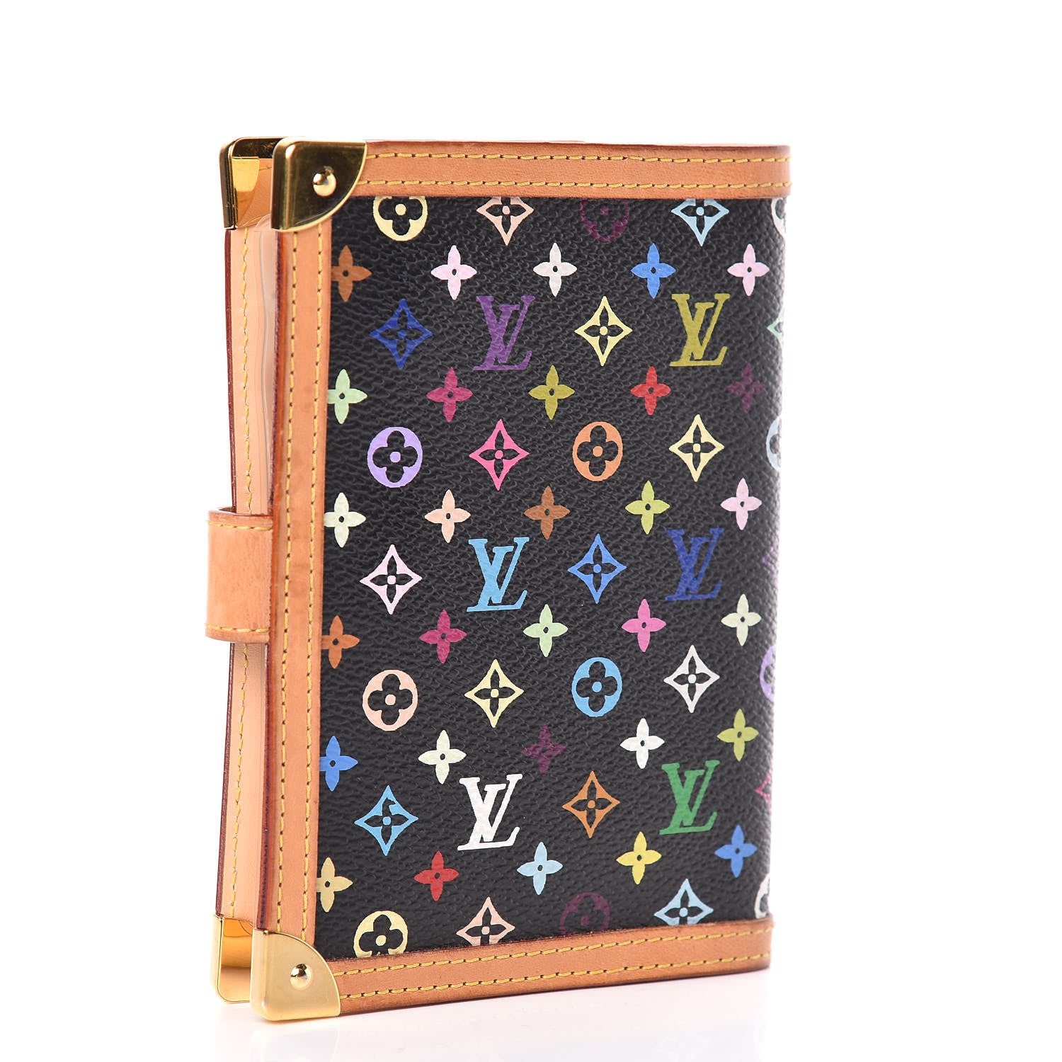Louis Vuitton Monogram Multicolor Small Ring Agenda Cover Black 3 of 9