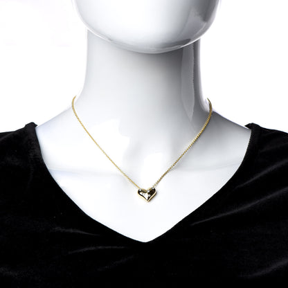 Tiffany 18K Yellow Gold Platinum Diamond Etoile Heart Pendant Necklace 2 of 7