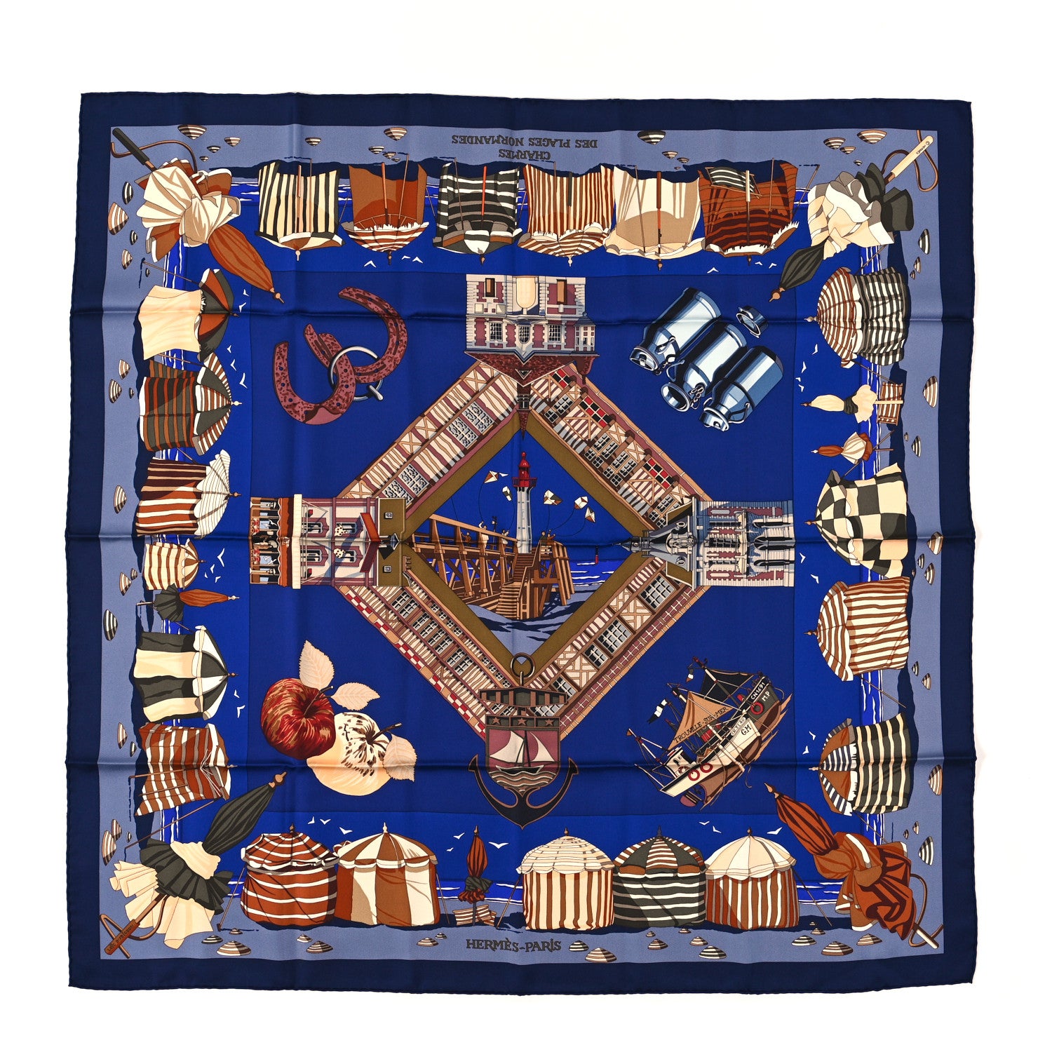 Hermes Silk Charmes Des Plages Normandes Scarf 90 1 of 3