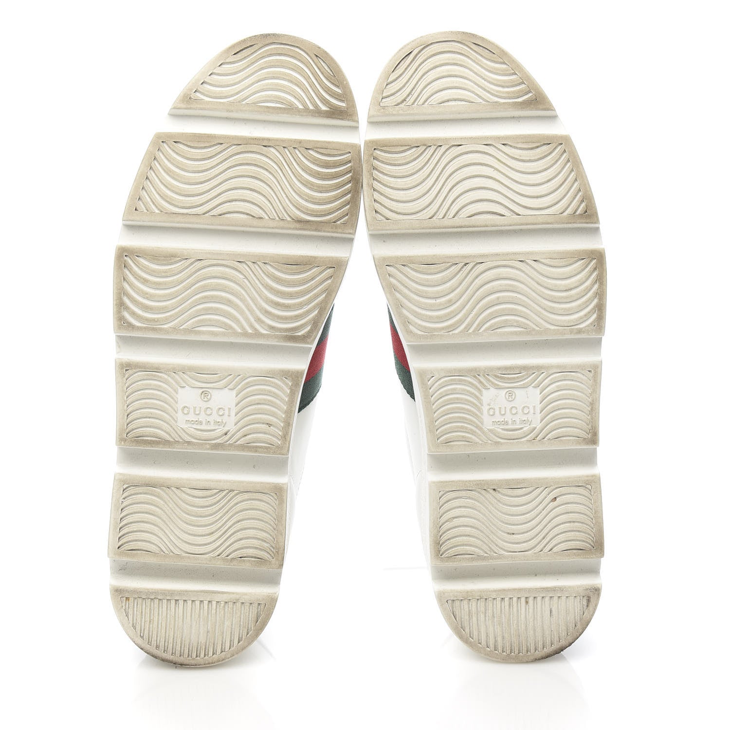 Gucci Calfskin Web Bee Embroidered Womens Ace Platform Sneakers 37 White 5 of 12