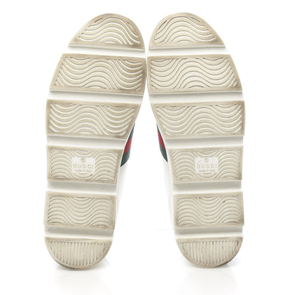 Gucci Calfskin Web Bee Embroidered Womens Ace Platform Sneakers 37 White 5 of 12