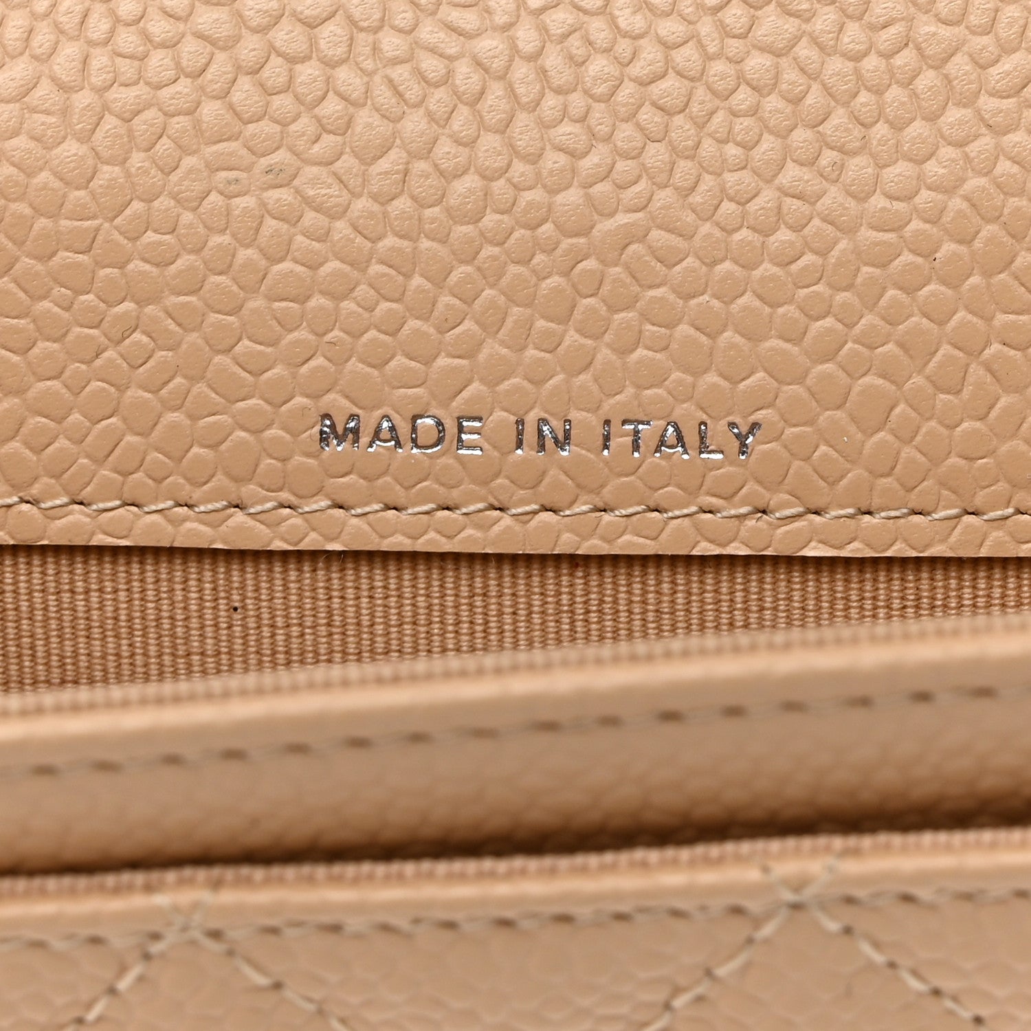 Chanel Caviar Quilted Flap Card Holder Wallet Beige 7 of 8