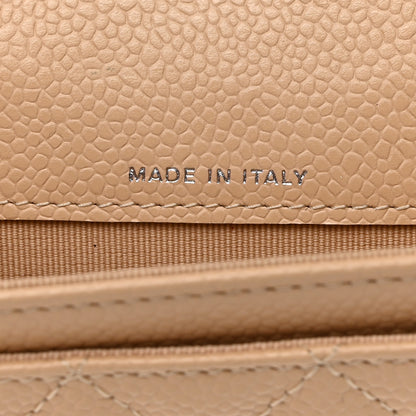 Chanel Caviar Quilted Flap Card Holder Wallet Beige 7 of 8