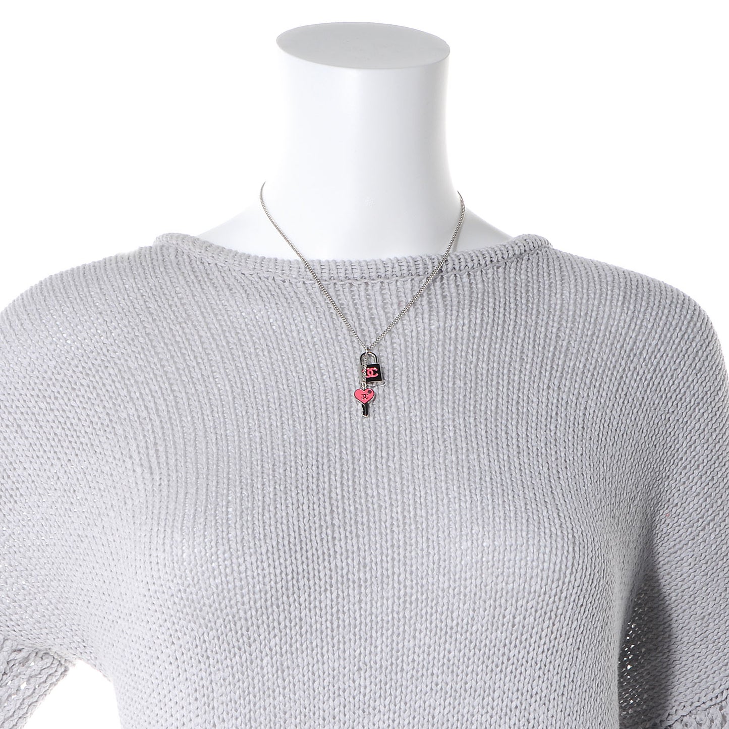 Padlock and Key CC Necklace Pink