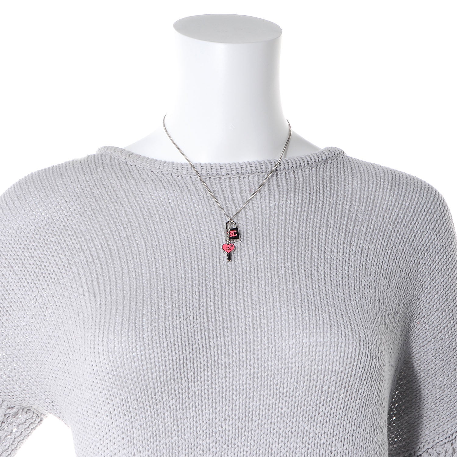 Chanel Padlock and Key CC Necklace Pink 2 of 5