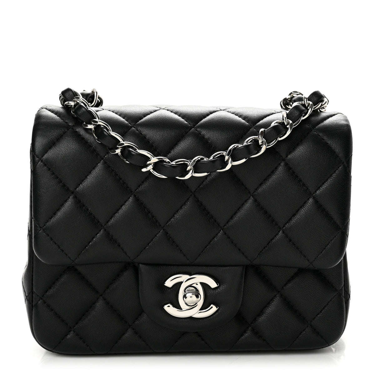 Chanel Lambskin Quilted Mini Square Flap Black 1 of 13
