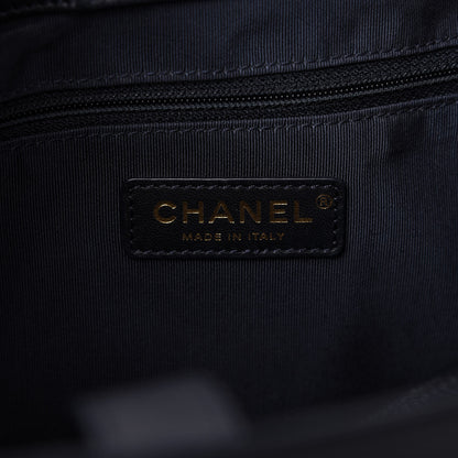 Chanel Calfskin Stitched Large Straight Lines Shopping Tote Navy 8 of 10