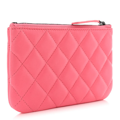 Chanel Lambskin Quilted Small Cosmetic Case Pink 3 of 8