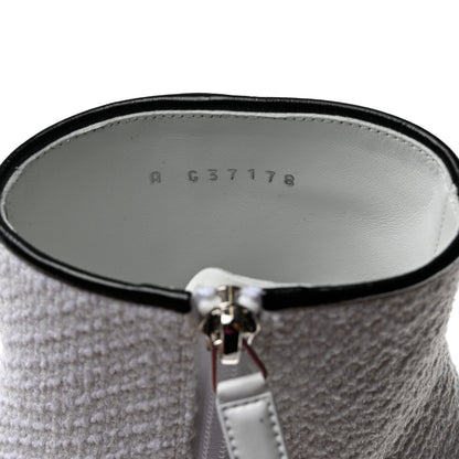 Chanel Tweed Cap Toe CC Ankle Boots 36.5 White Black 6 of 9