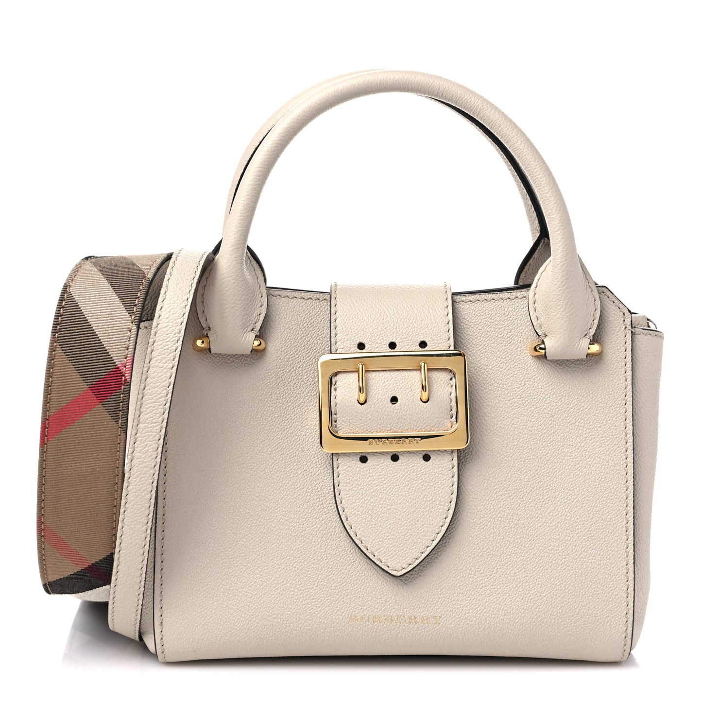 Soft Grain Calfskin Small Buckle Tote Limestone