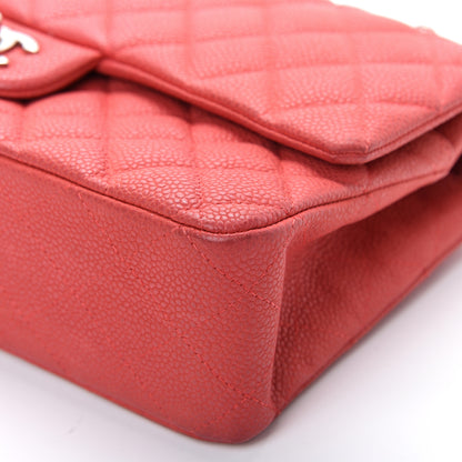 Chanel Iridescent Caviar Quilted Medium Double Flap Red 9 of 15