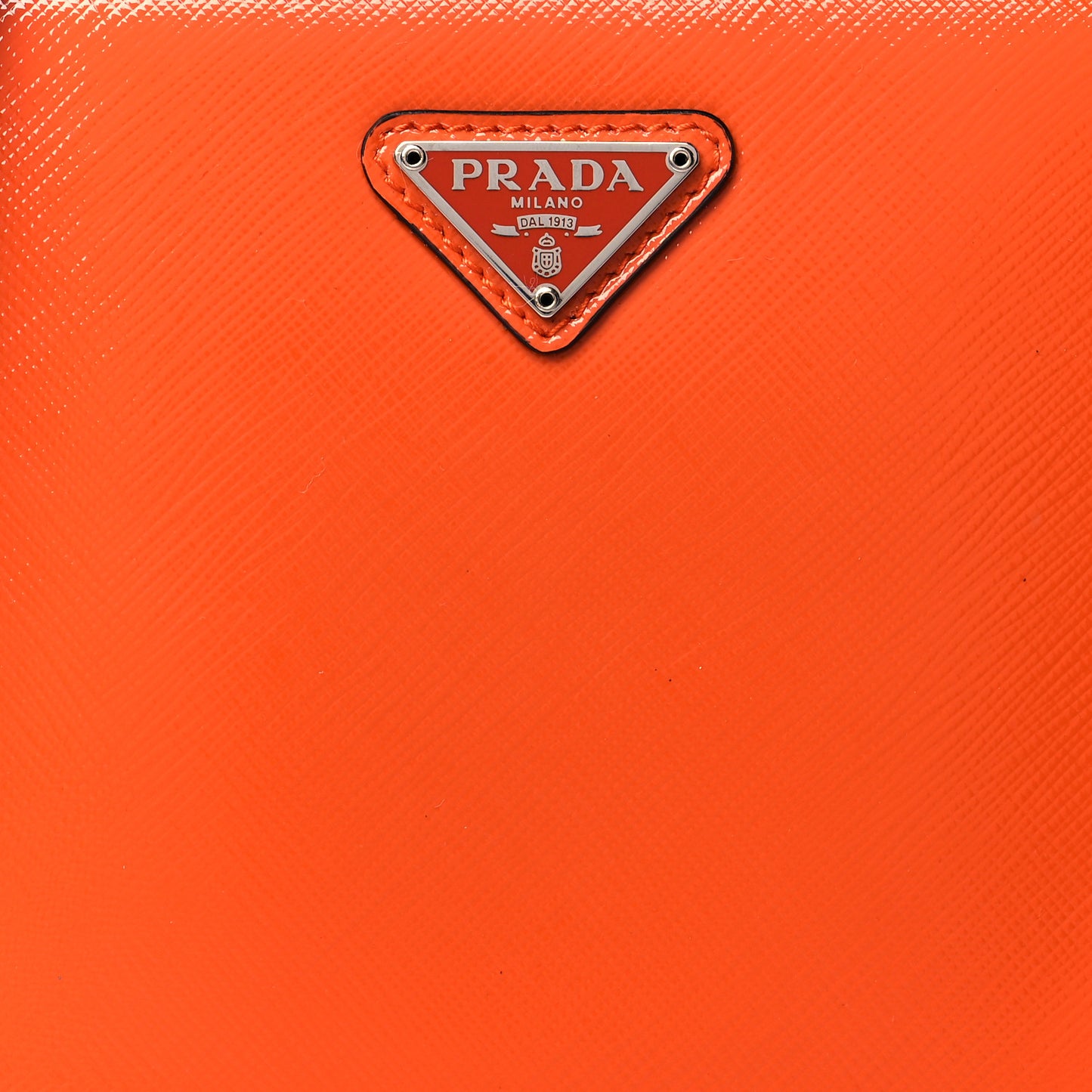 Saffiano Vernice Chain Crossbody Bag Papaya