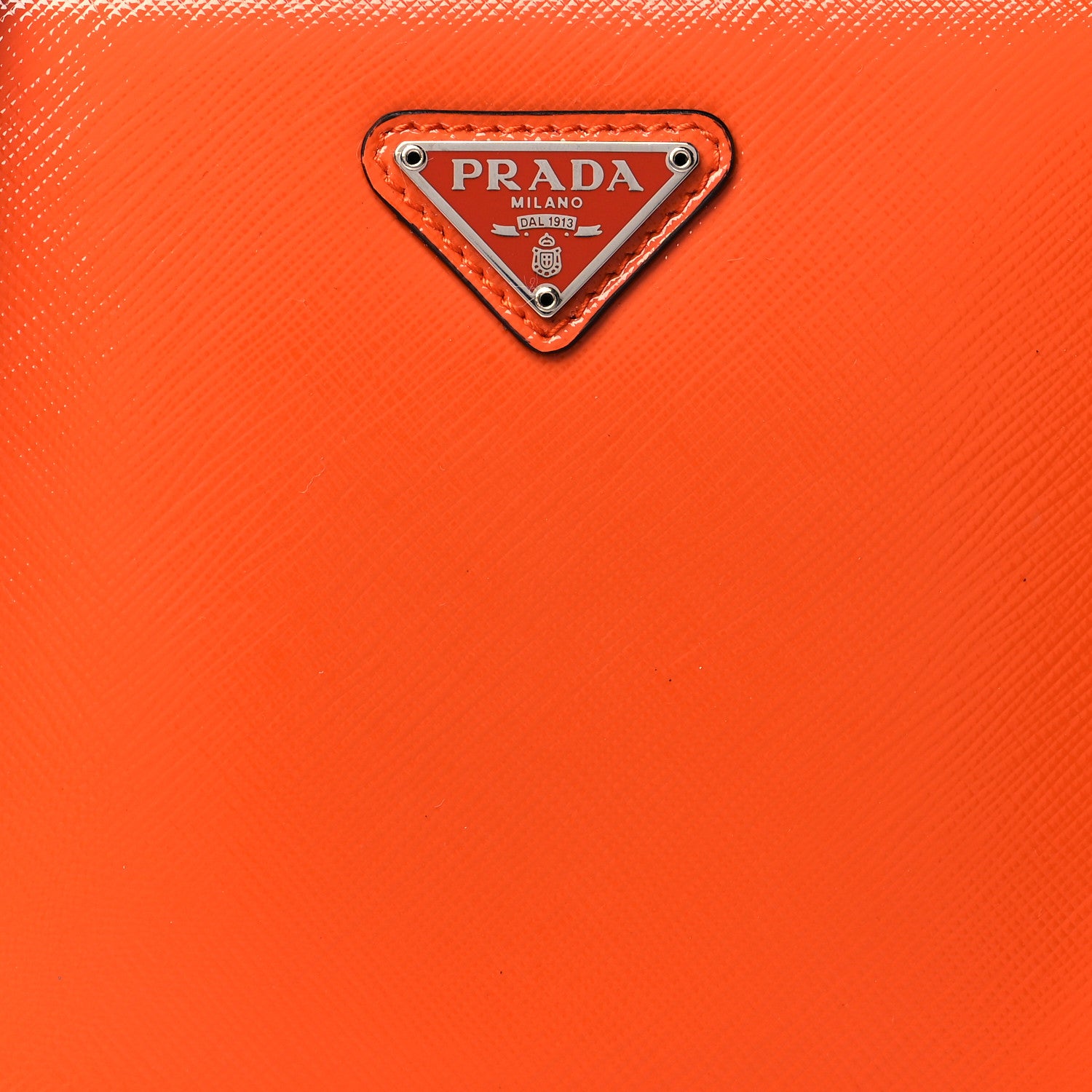Prada Saffiano Vernice Chain Crossbody Bag Papaya 7 of 9