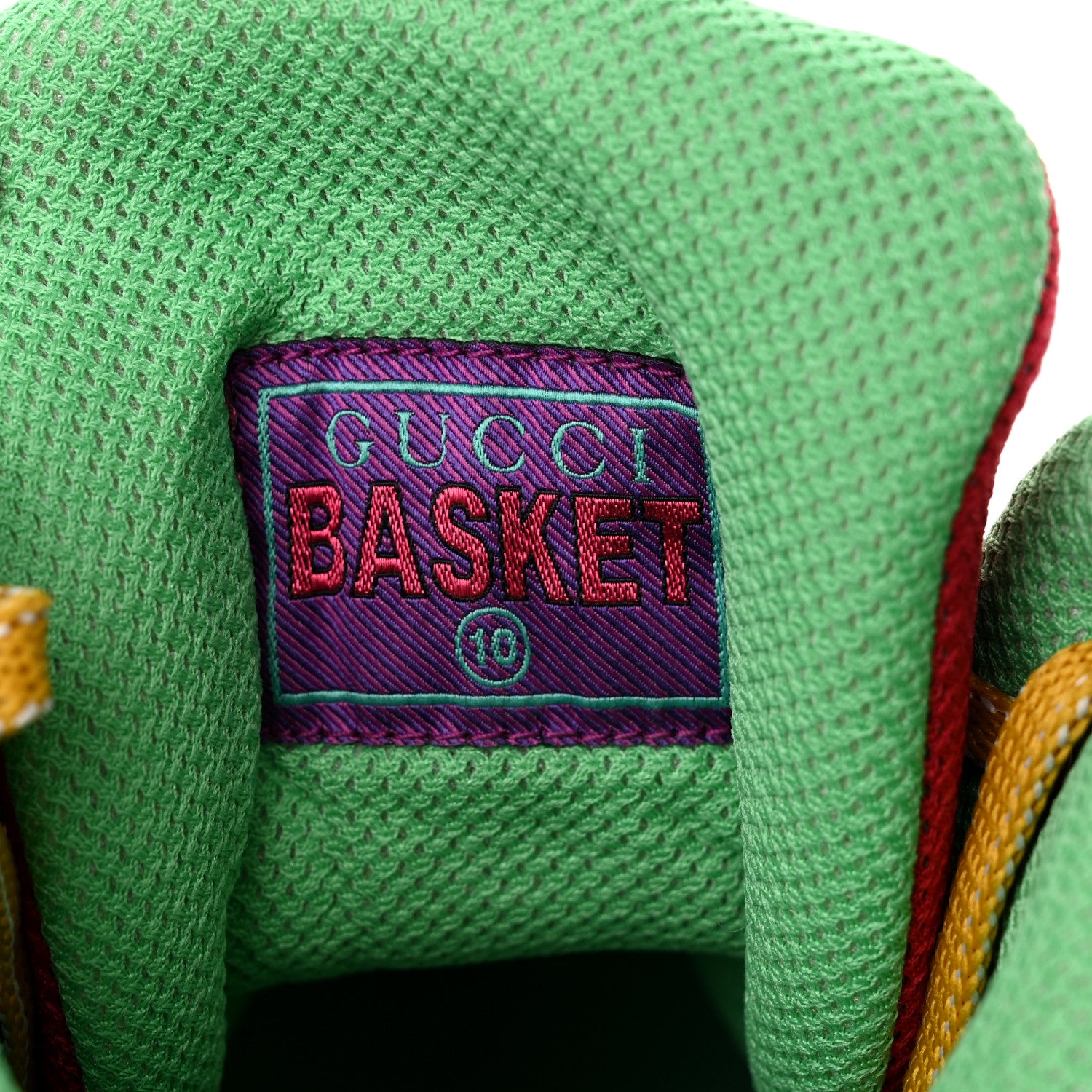 Gucci Evolution Fabric Mens Basket High Top Sneakers 10 Black Great White Grey Sky Hibiscus Red 6 of 8