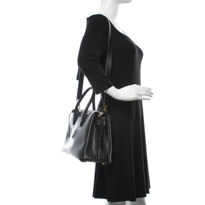 MCM Calfskin Crocodile Embossed Medium Milla Tote Black 2 of 12