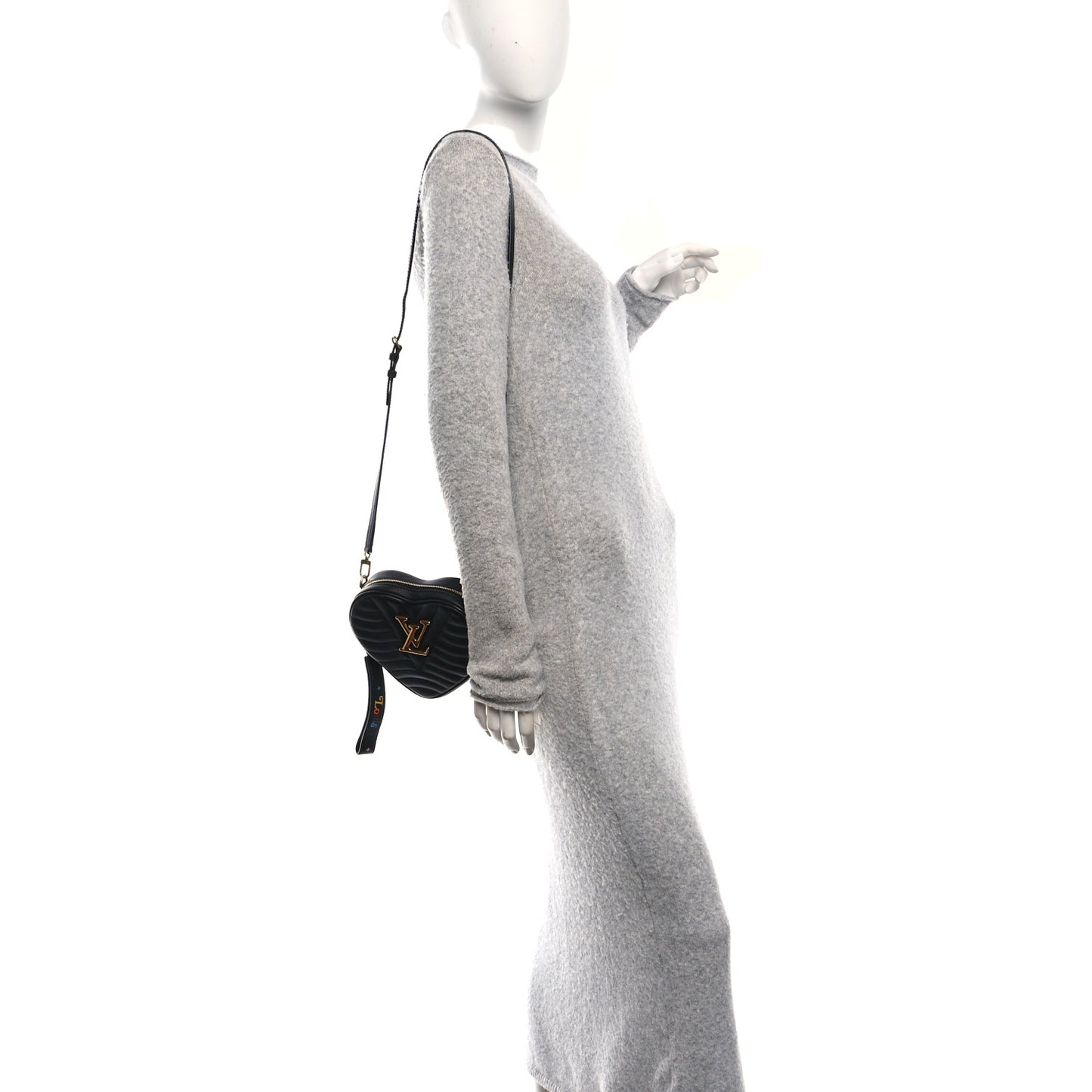 Calfskin New Wave Heart Bag Black