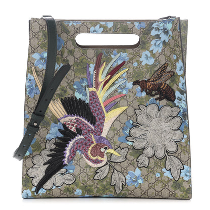 Gucci GG Supreme Monogram Blooms Embroidered Medium XL Tote 1 of 10