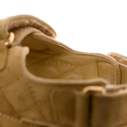 Chanel Suede Calfskin Pearl Velcro Dad Sandals 35 Beige 6 of 9