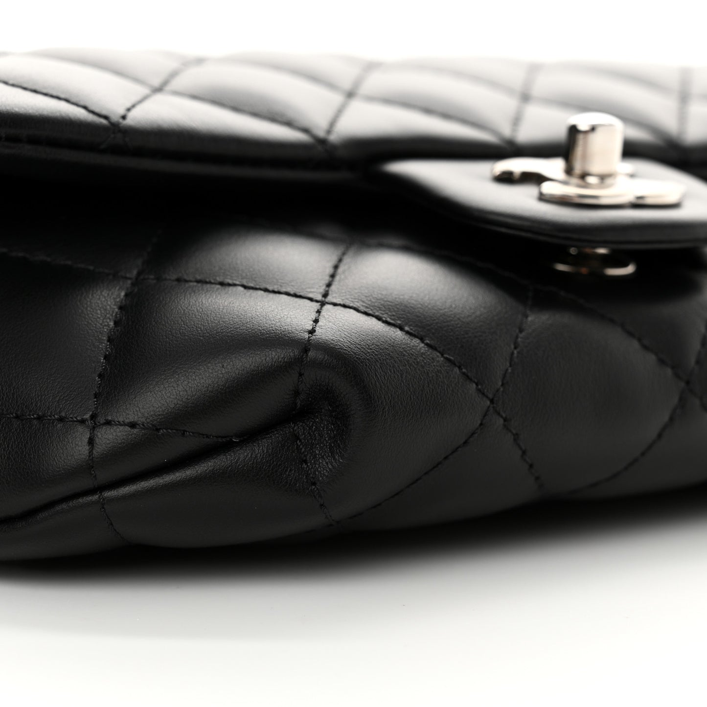 Calfskin Quilted CC Uniform Flap Belt Bag Black