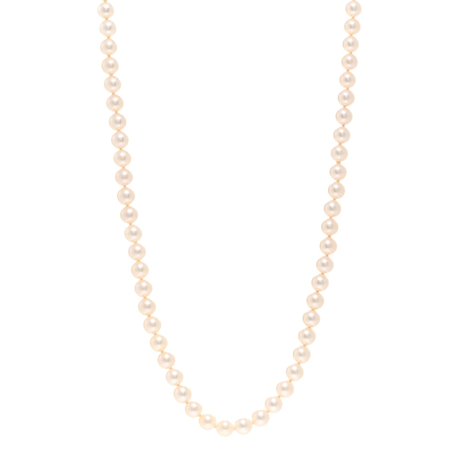 Mikimoto 18K Yellow Gold Akoya Cultured Pearl 6-6.5mm Strand Necklace 20" 1 of 5