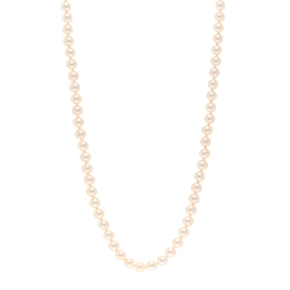 Mikimoto 18K Yellow Gold Akoya Cultured Pearl 6-6.5mm Strand Necklace 20" 1 of 5