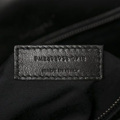 Saint Laurent Calfskin Ayers Patchwork Monogram Medium Niki Chain Satchel Black 7 of 14