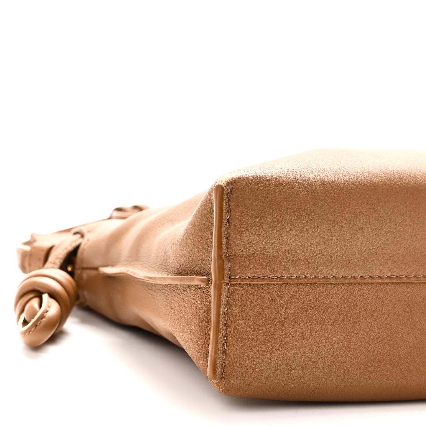 Calfskin Mini Flamenco Knot Clutch Warm Desert