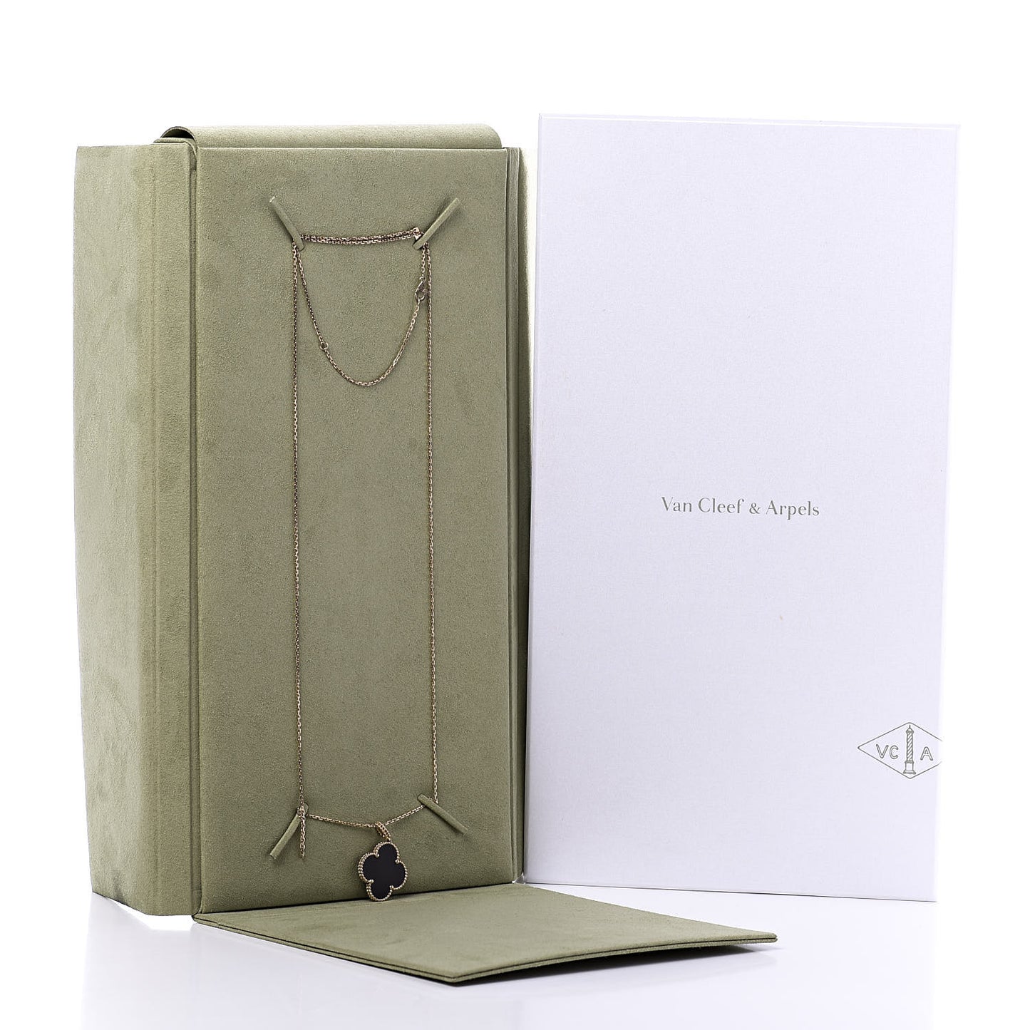 18K Rose Gold Letterwood Magic Alhambra Long Necklace