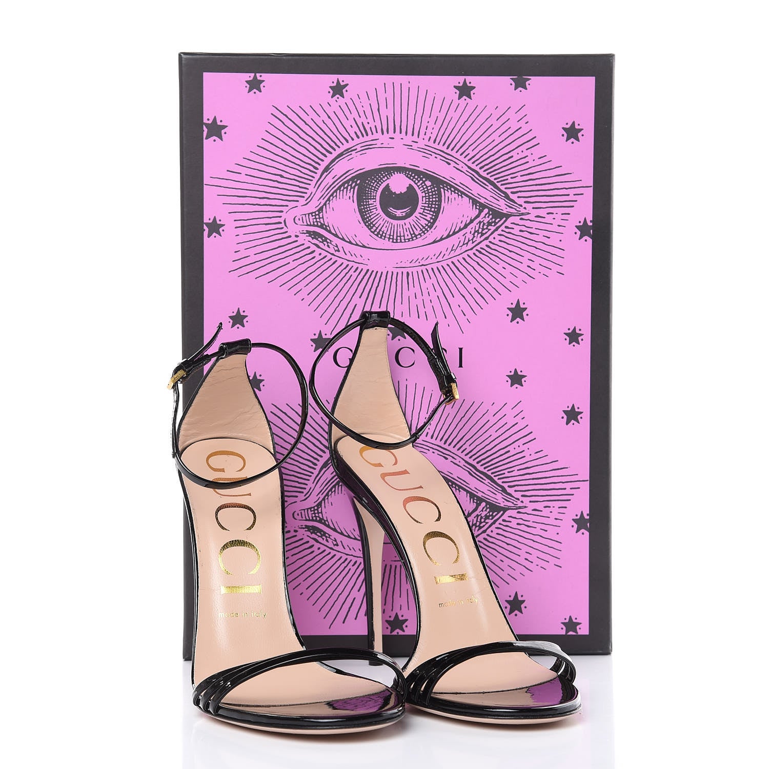 Gucci Patent Crystal Sandals 38 Black 8 of 8