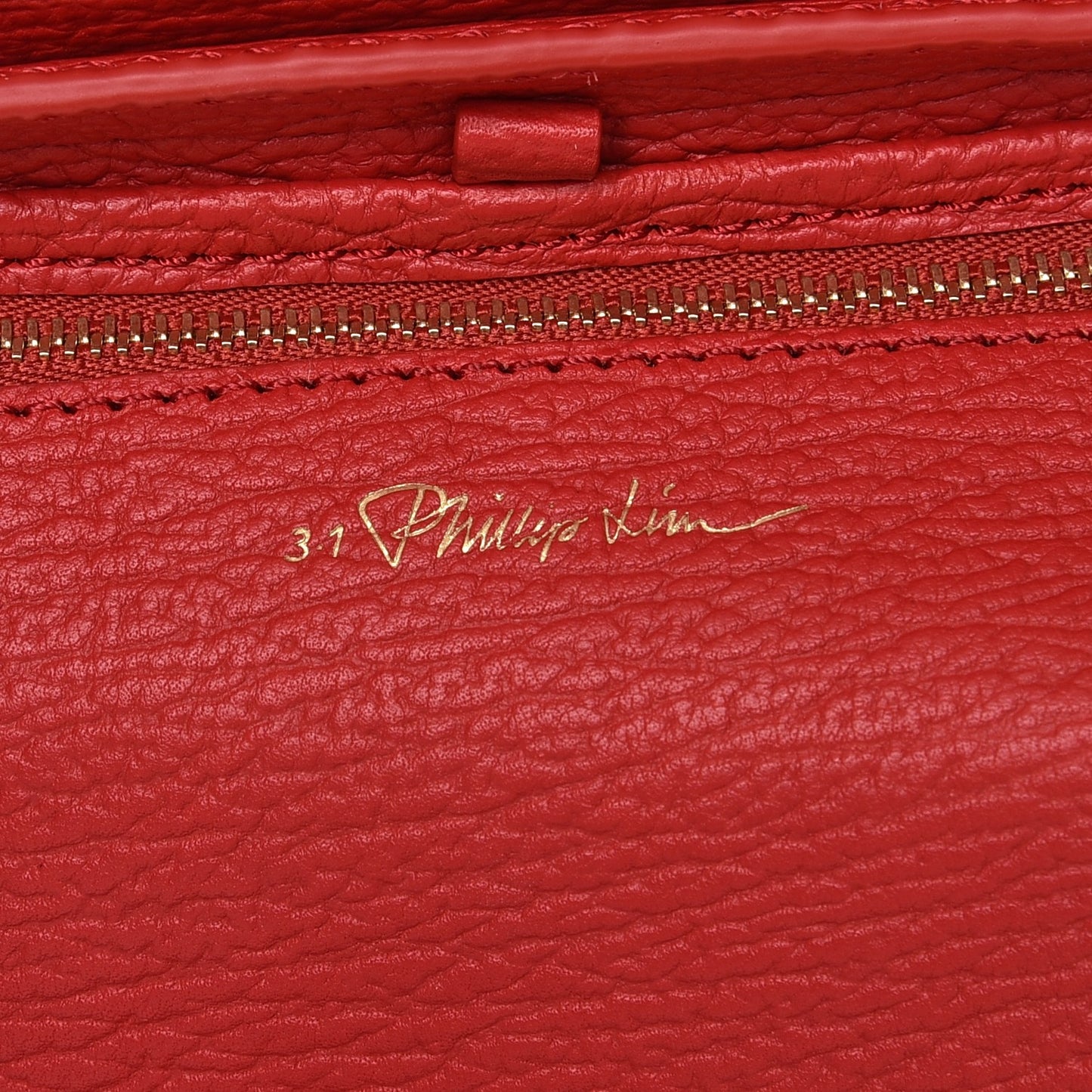 3.1 Textured Calfskin Mini Pashli Satchel Red