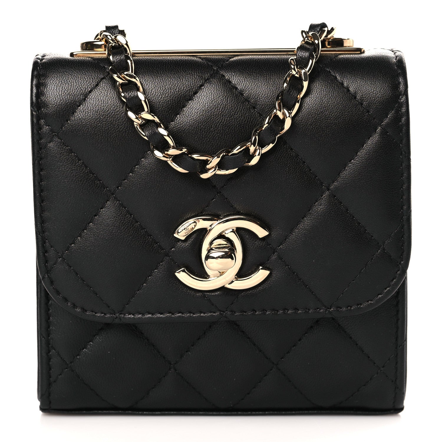Chanel Lambskin Quilted Mini Trendy CC Chain Wallet Black 1 of 10