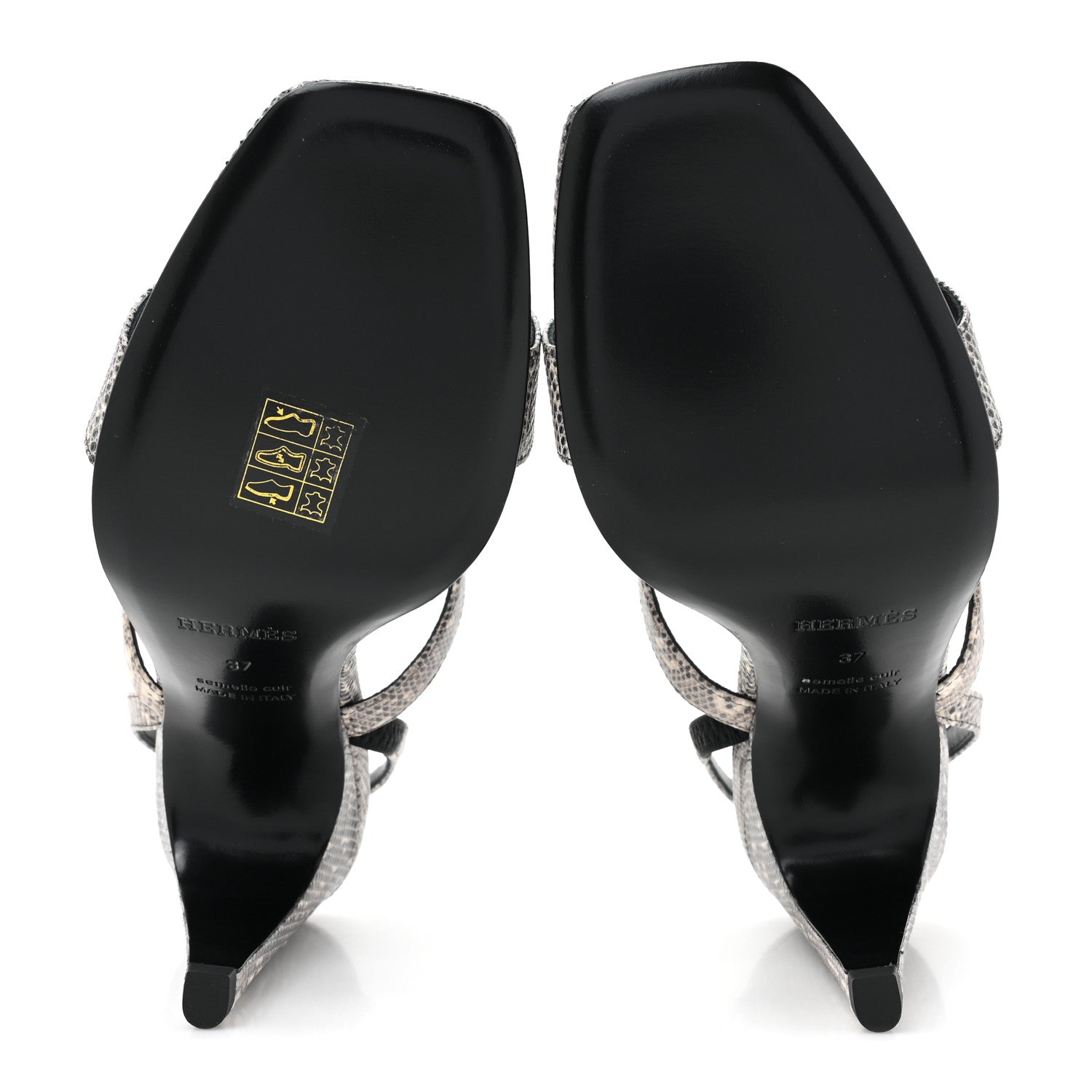 Hermes Lizard Glamour 95 Sandals 37 Ombre 5 of 10