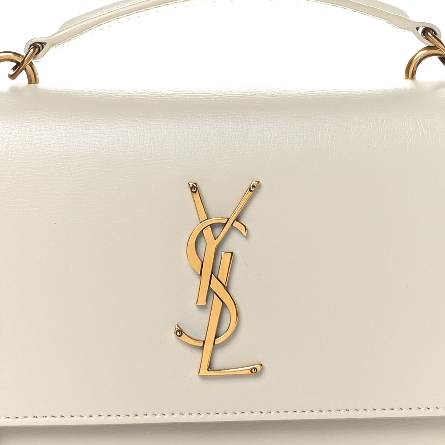 Saint Laurent Calfskin Monogram Sunset Chain Wallet Crema Soft 7 of 10