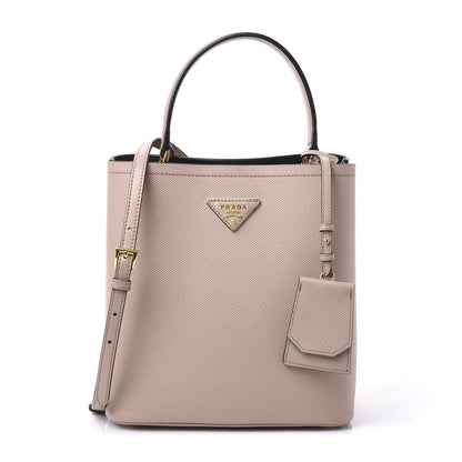 Prada Saffiano Cuir Medium Panier Bucket Bag Cipria Black 1 of 12