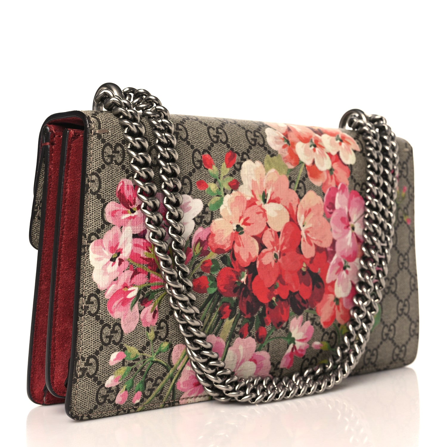 Gucci GG Supreme Monogram Blooms Small Dionysus Shoulder Bag Beige Multicolor Dry Rose 3 of 9