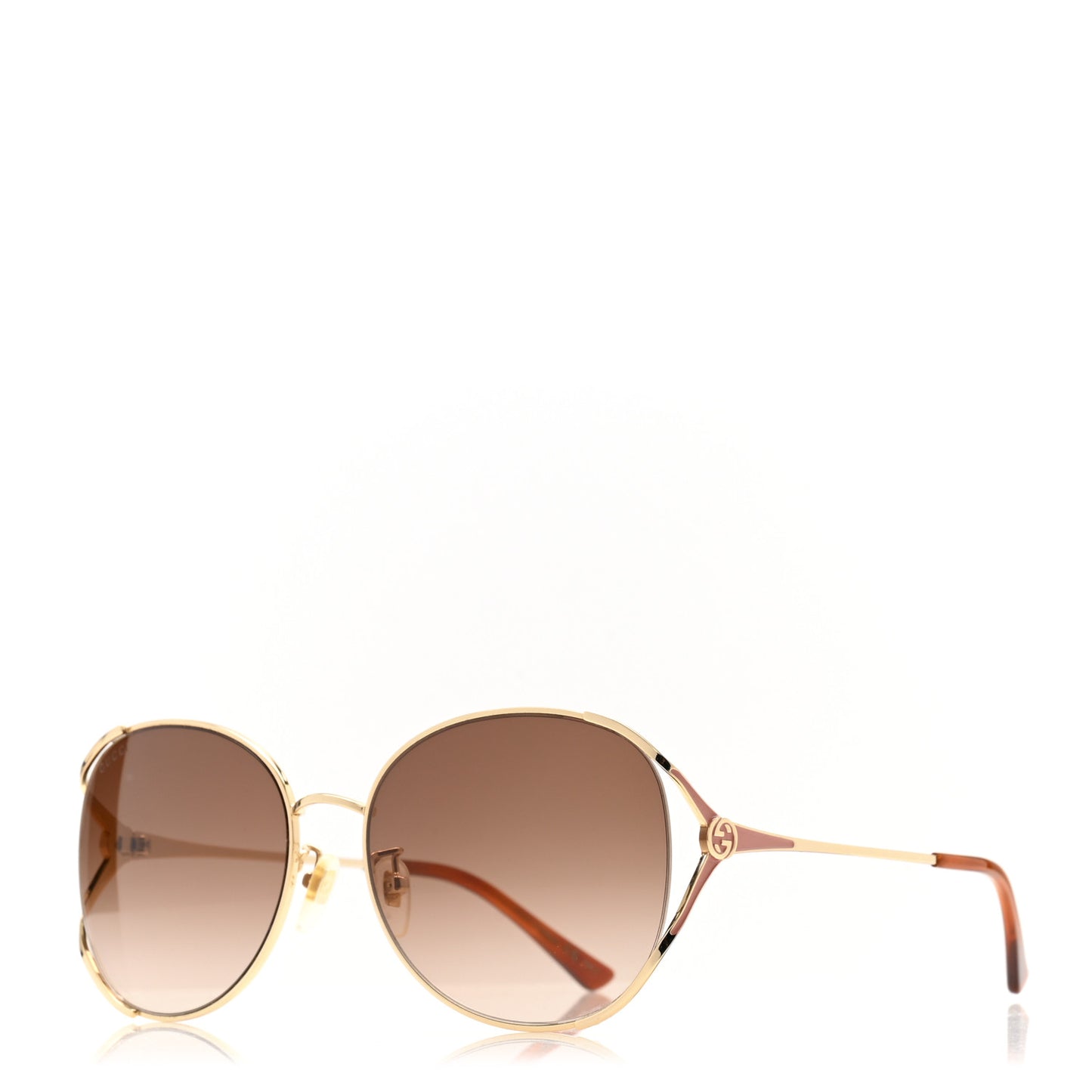 Metal Oversized Round Frame Sunglasses GG0650SK Gold